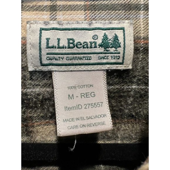 LL Bean Shirt Mens M Green/Yellow Plaid Long Sleeve Button Down Traditional‎ Fit - Picture 5 of 6